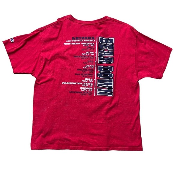 Champion Arizona 2013 Football Schedule Bear Down Cotton T Shirt XL - Picture 3 of 6